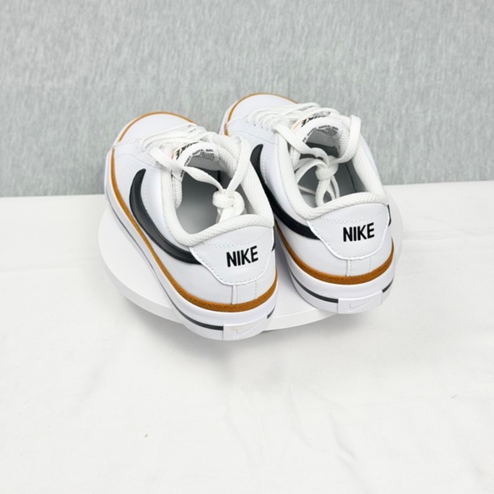 Nike Court Legacy White Black Brown Leather Sneakers DA5380-102 Kids Size 5Y‎ - Picture 3 of 9